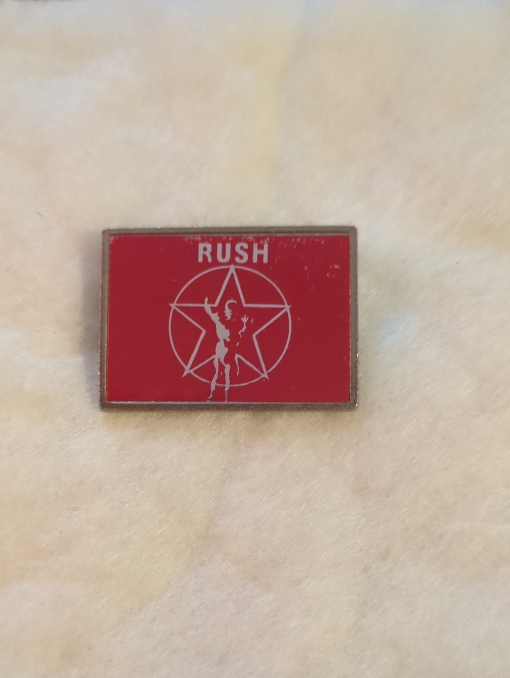 Vintage Rush Red Logo Enamel Pin - Band Collectible